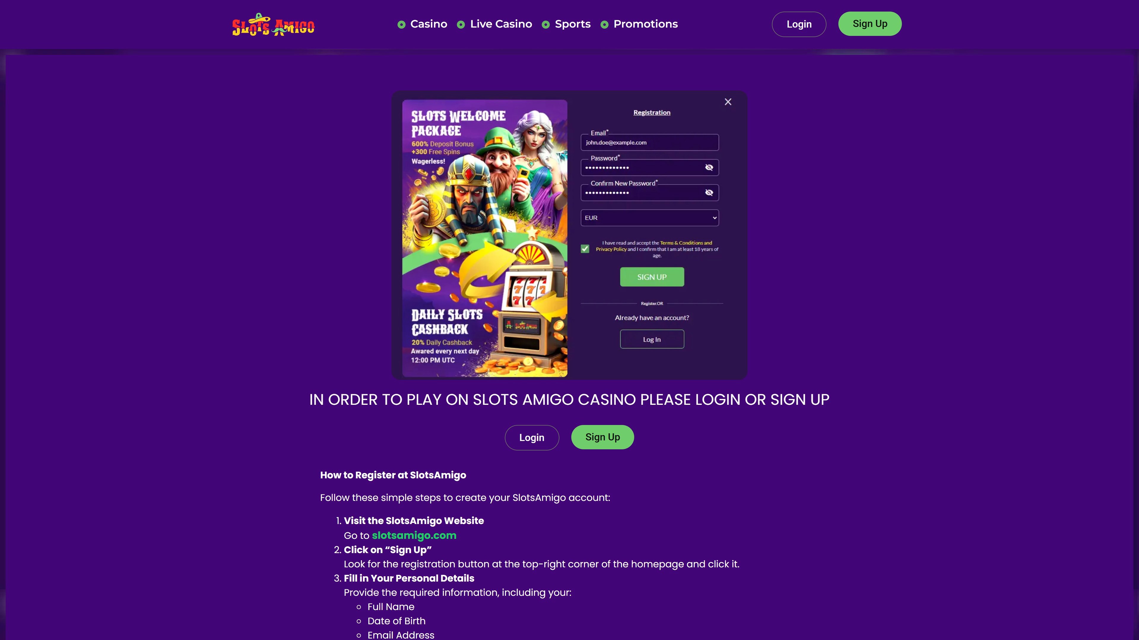 Slots Amigo Main Screenshot