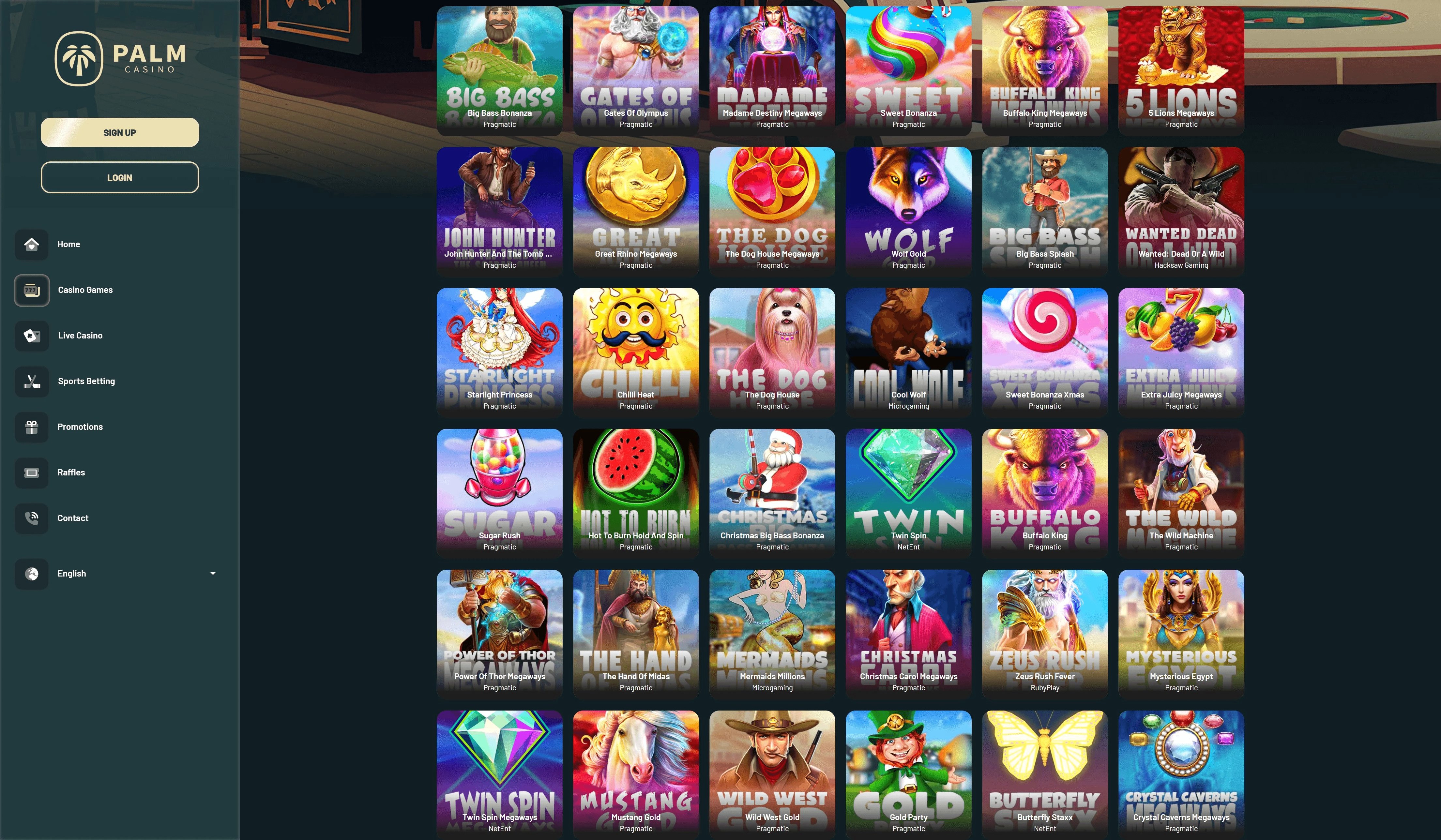 Palm Casino Games Screenshot