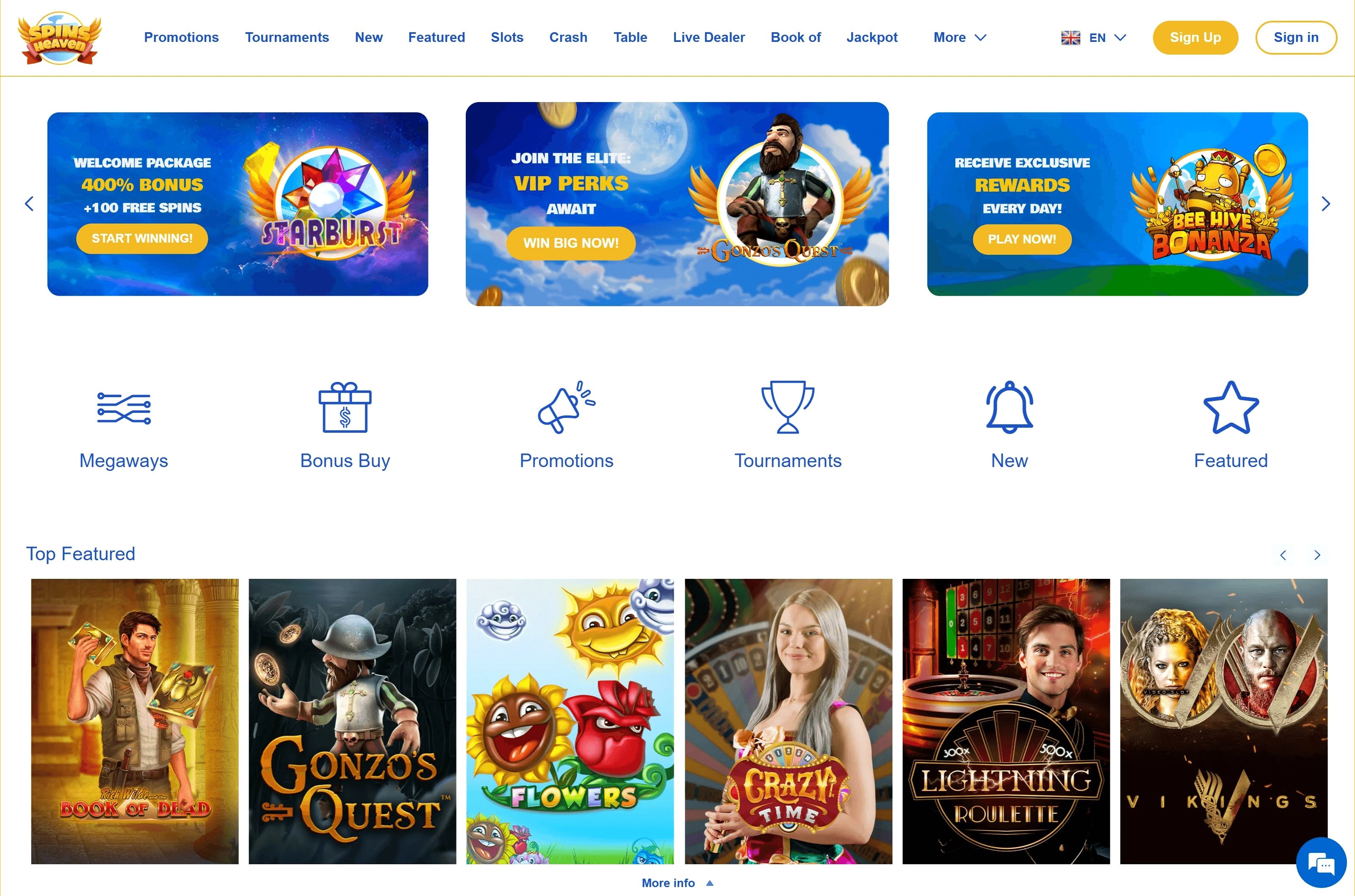 Spins Heaven Main Screenshot