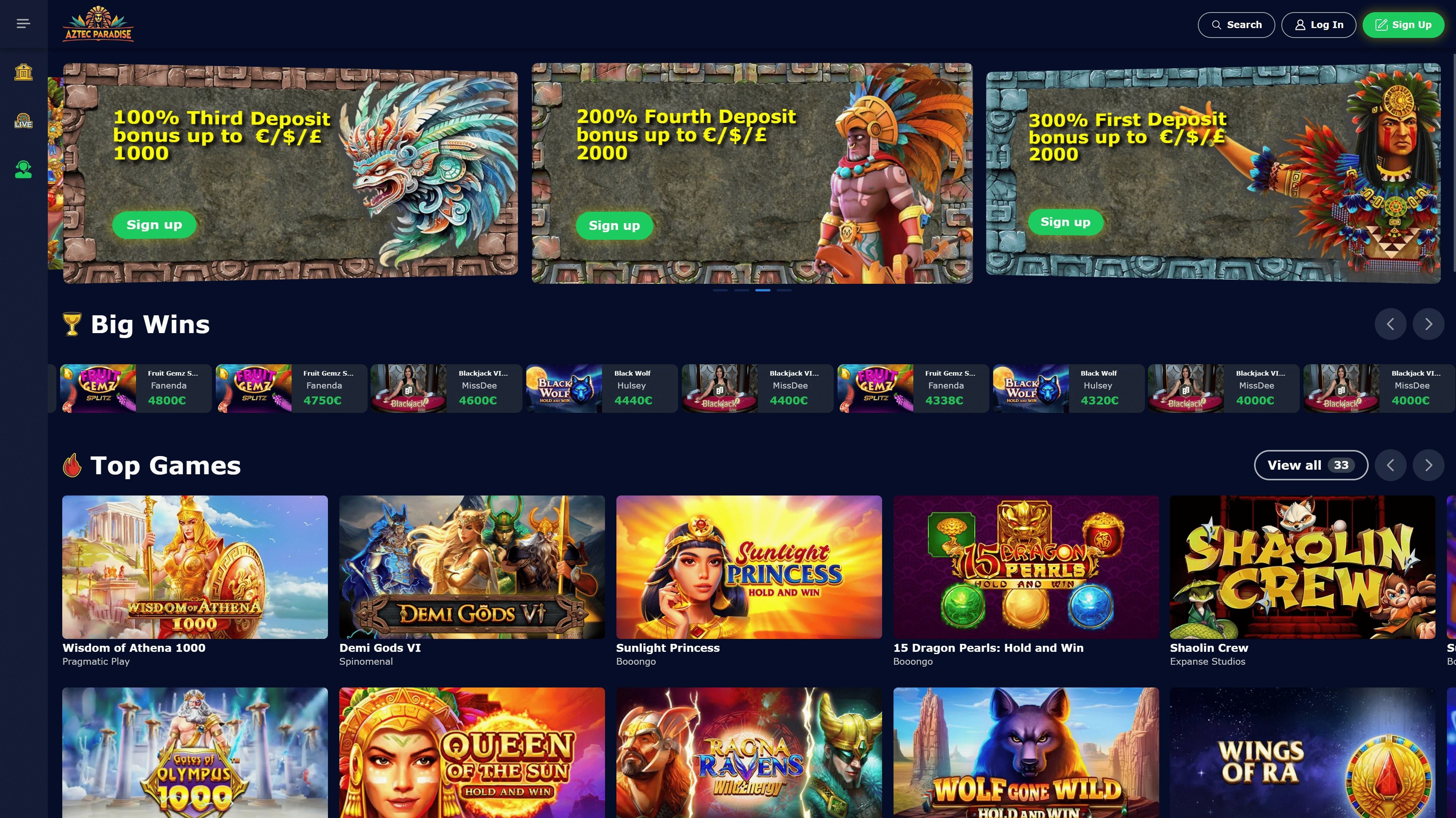 Aztec Paradise Main Screenshot