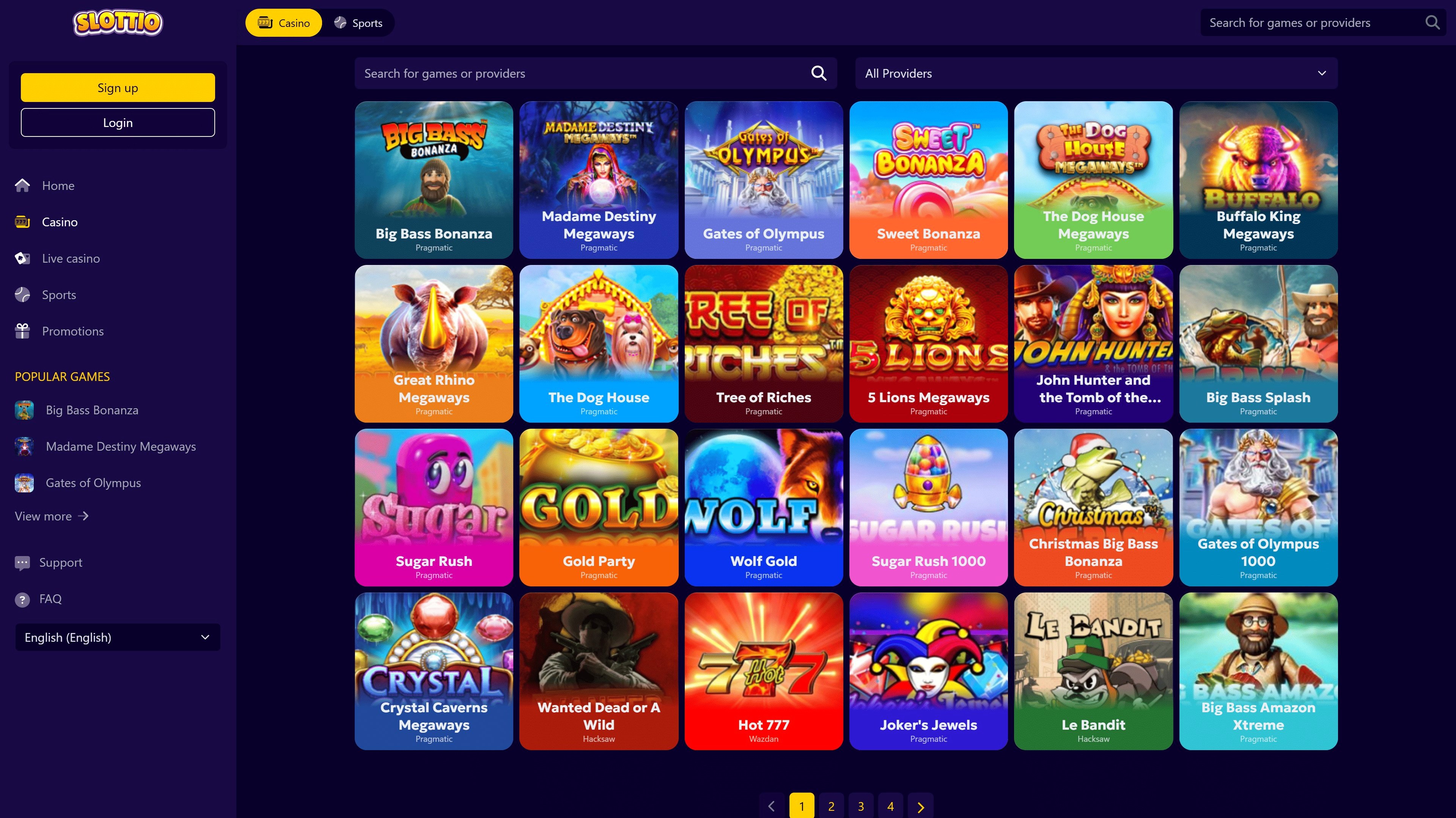 Slottio Games Screenshot